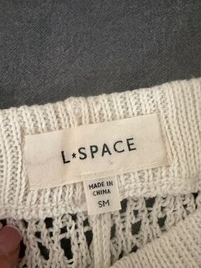 l*space Cream Open-Knit Beach pants